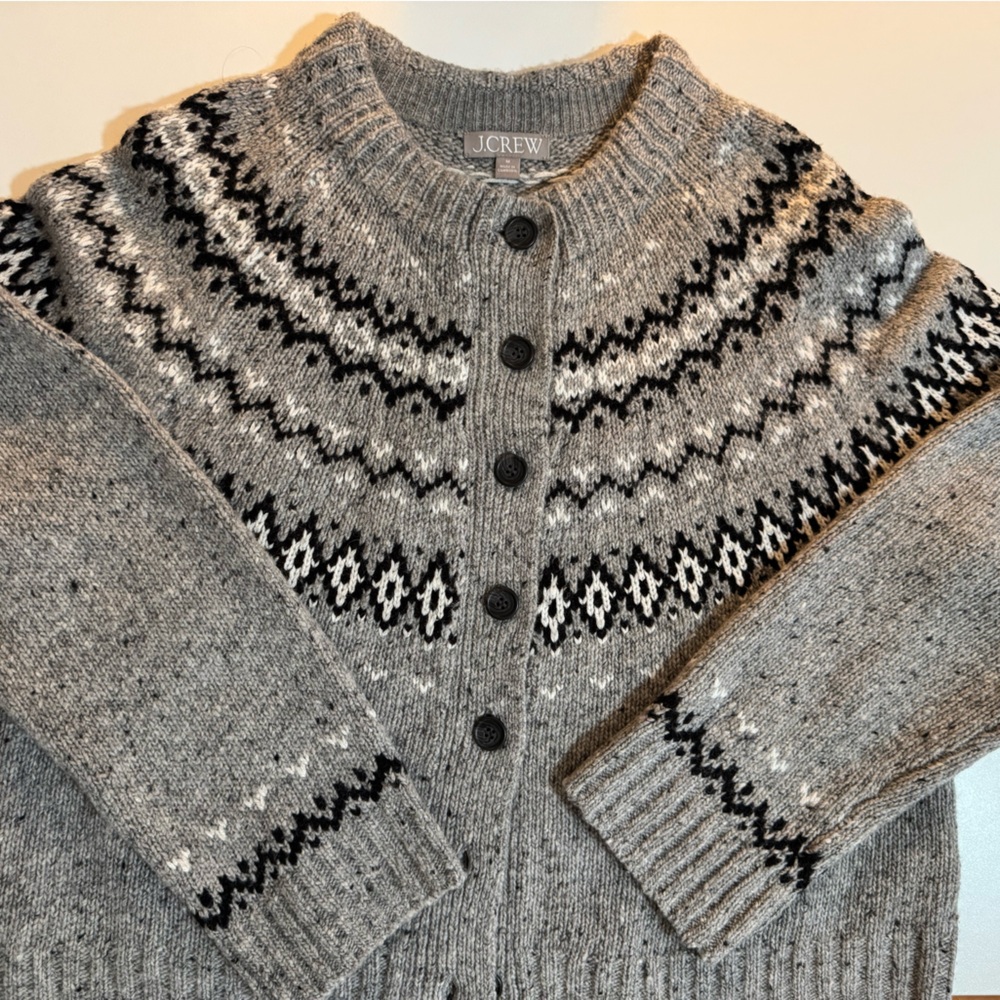 J Crew Fair Isle cardigan in wool blend